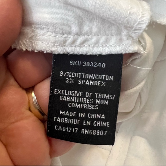 Le Chateau white cropped ankle pants cotton spandex stretch size 3/4 - Picture 7 of 11